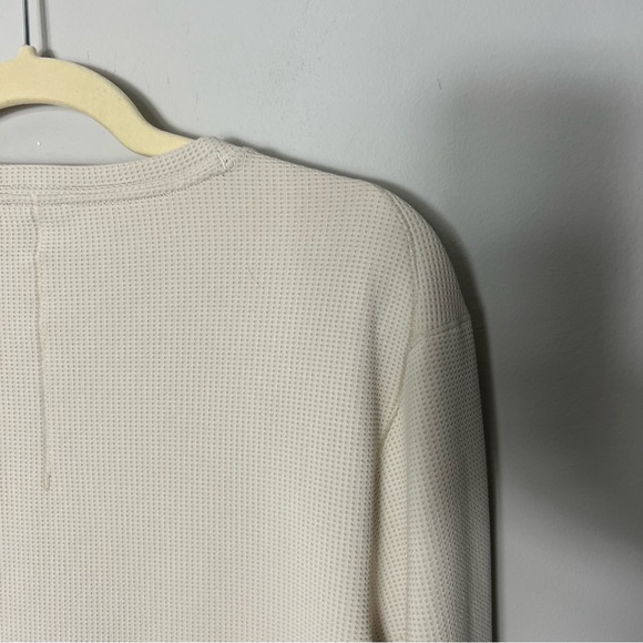 Lululemon Mens Cream Textured Crewneck Long Sleeve Pullover Shirt Size Med 18 - Picture 10 of 11